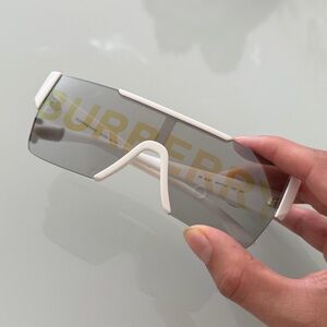 Burberry White and Gray Visor Sunglasses